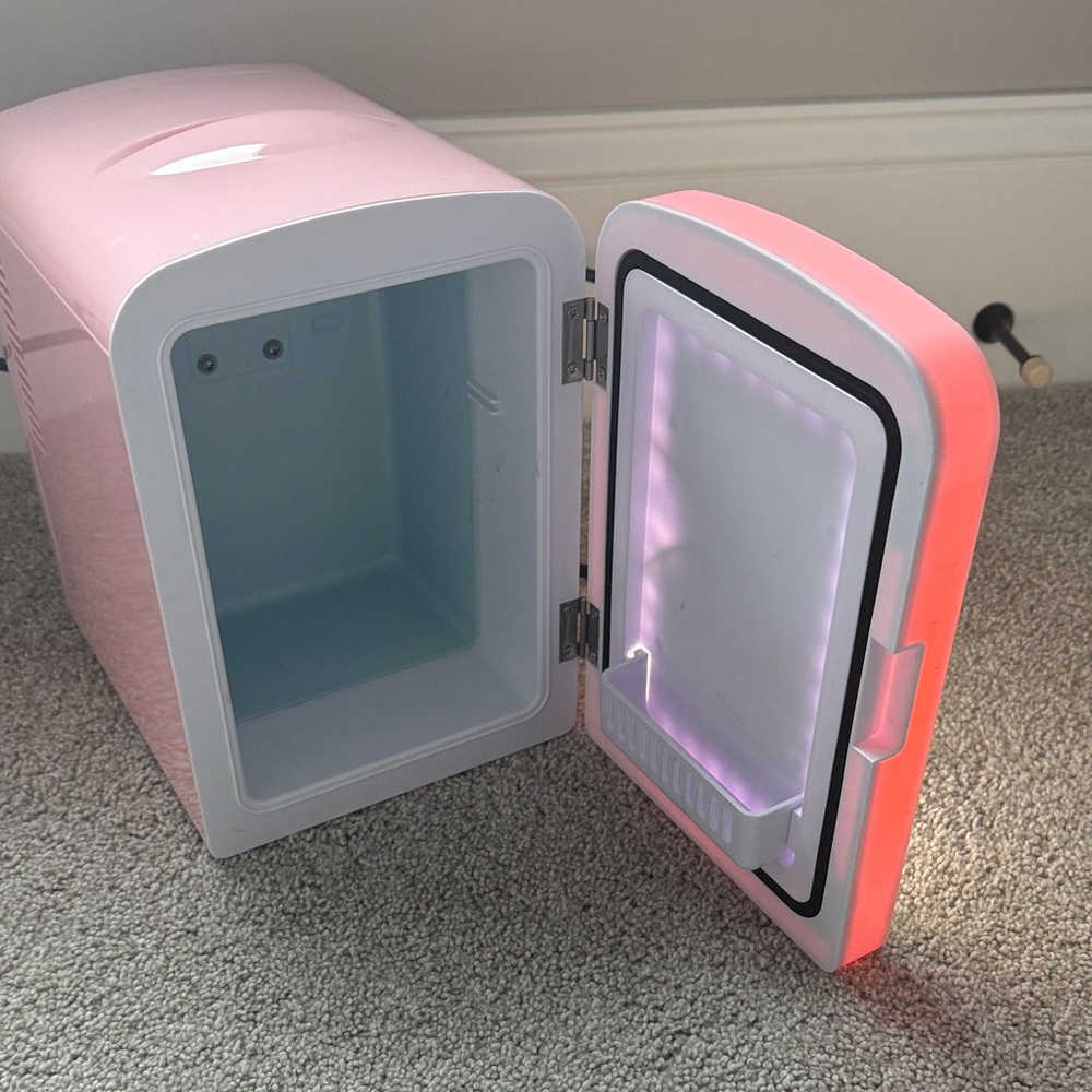 Pink Mini Fridge with LED Light - Picture 3 of 5